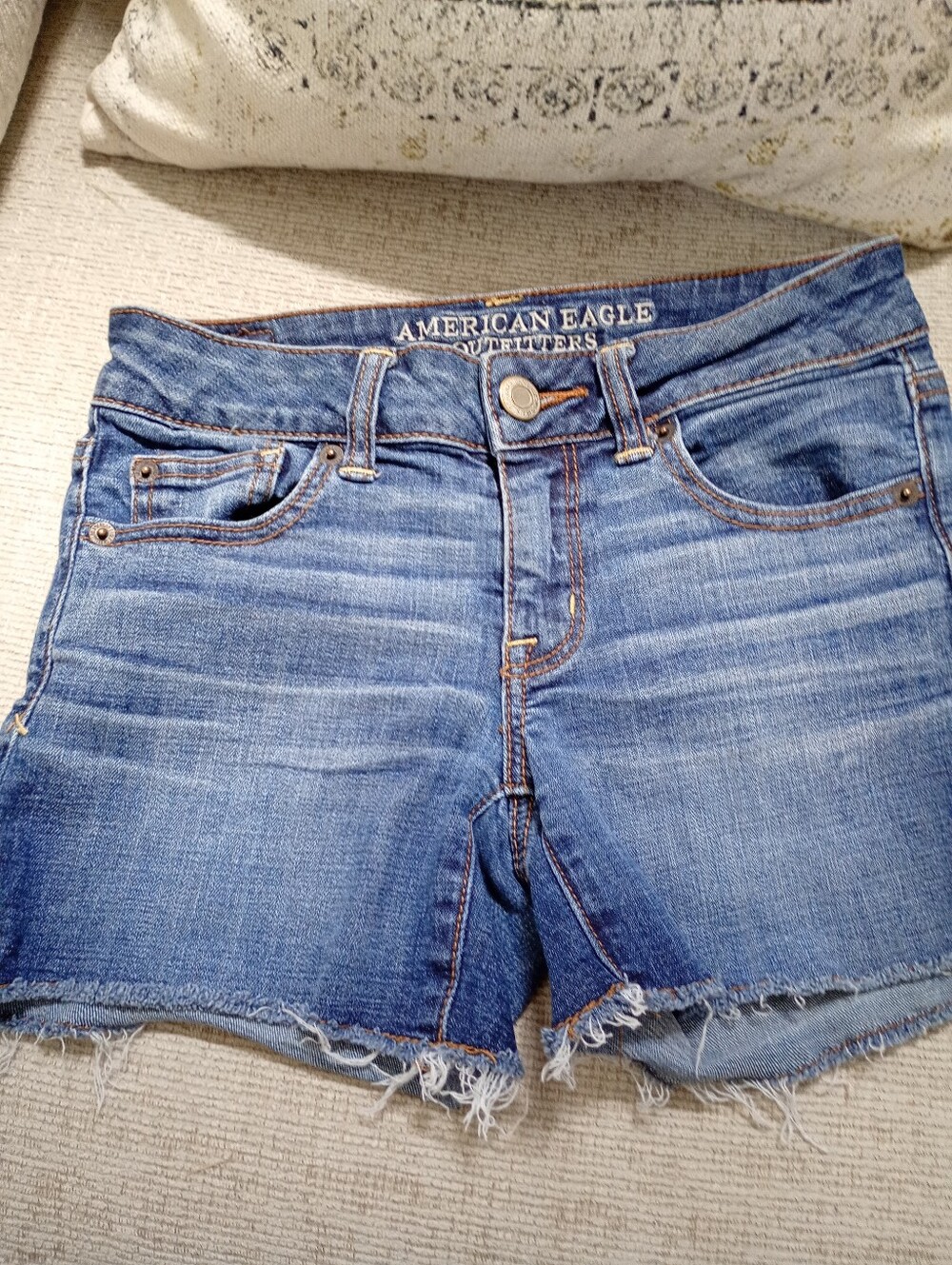 American Eagle Outfitters Blue Denim "Shortie" Shorts (0)